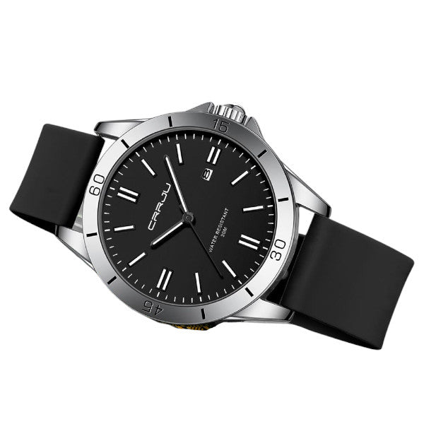 Crrju New 5025 Men's & Ladies' Waterproof Watch (black)