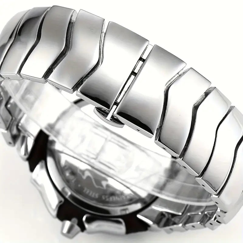 DENVOSI Premium Metal Watch – Bold Design (Silver Dial)