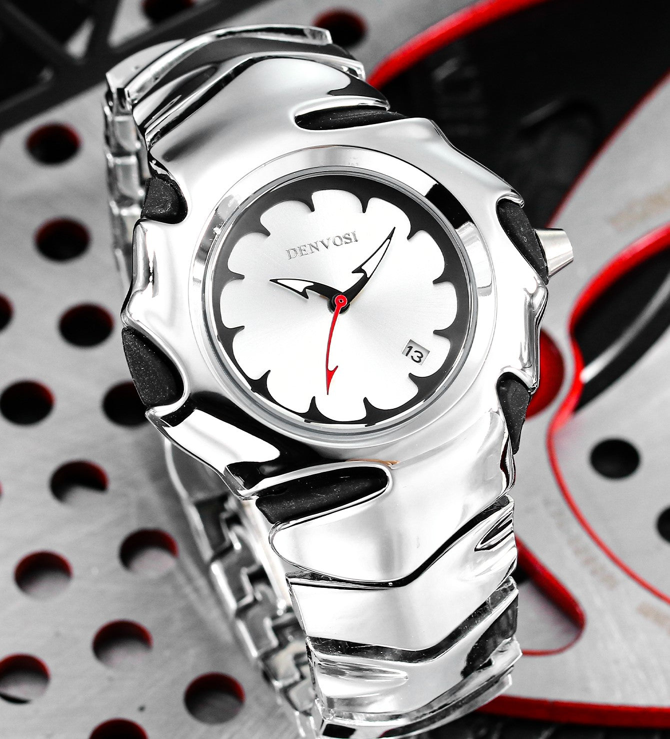 DENVOSI Premium Metal Watch – Bold Design (Silver Dial)